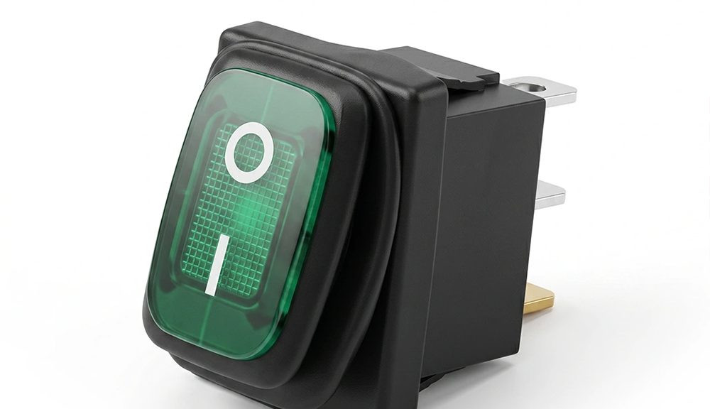 Red LED IP65 3 Pin Rocker switch KCD1-102N