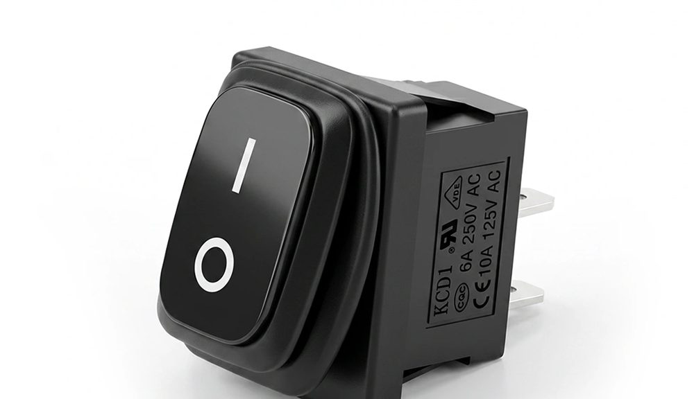 2 Pins ON OFF 10A AC Waterproof Black Rocker switch