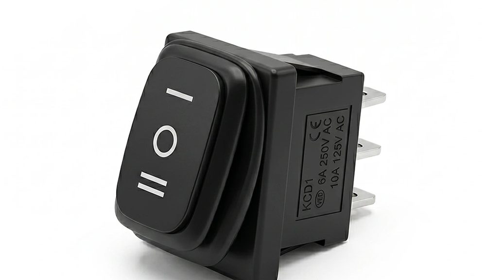3 Way Black On Off On Rocker Switch 240V Rocker Switch