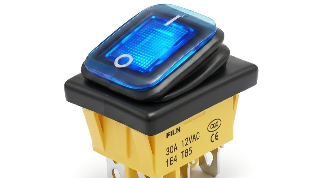 110V yellow 6pin kcd4 onon momentary rocker switch
