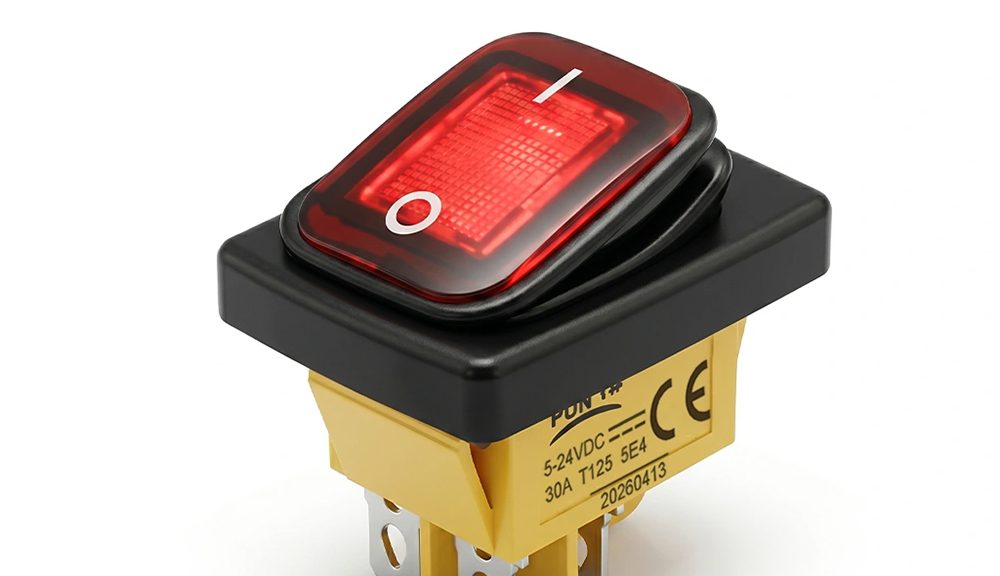 Filn 4 Pins 30A 12V Momentary Autozone Rocker Switch