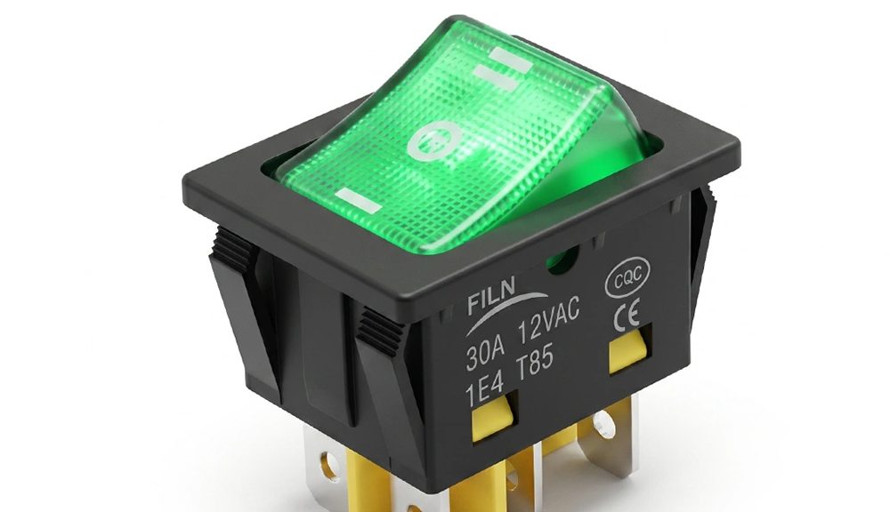 FILN LED Large Current ON-OFF-ON 20 Amp Rocker Switch