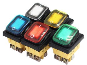 thumbnail image 2 of Stark RED Laser LED Rocker Switch – 5-Pin, 20A 12V, ON/OFF – Flux Capacitor Style 2 of 5