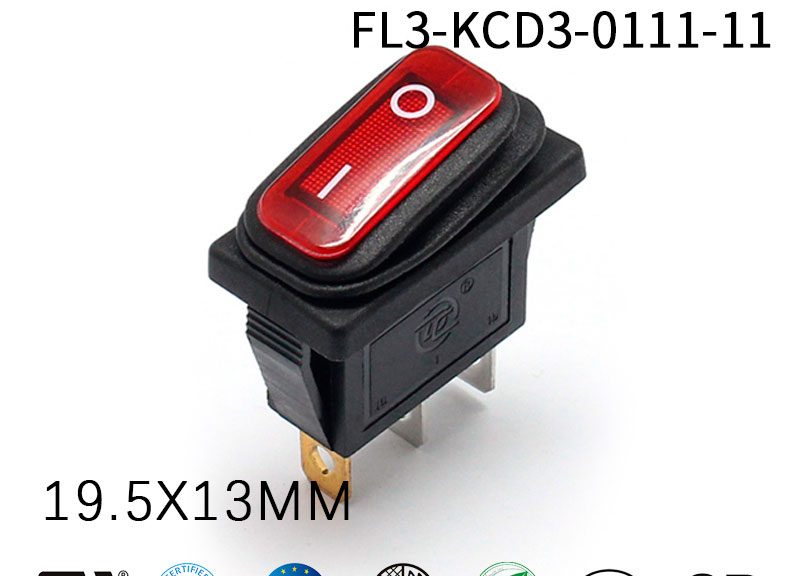 White Marine Rocker Switch 120V 16A KCD3 Light Waterproof
