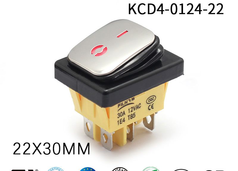 6 Pins KCD4 12V 15AMP LED White rocker switch