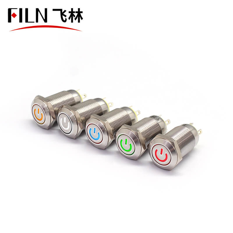 12MM Push Button Switch 6V Green LED onoff indicatorlight