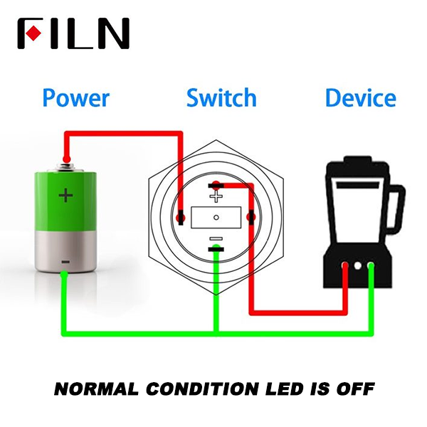 Botón pulsador de interruptor LED 16MM 12V Botón de pie de tornillo con luz