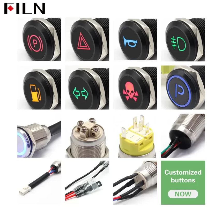 FILN Arcade Button Switch 60MM Red LED Switch