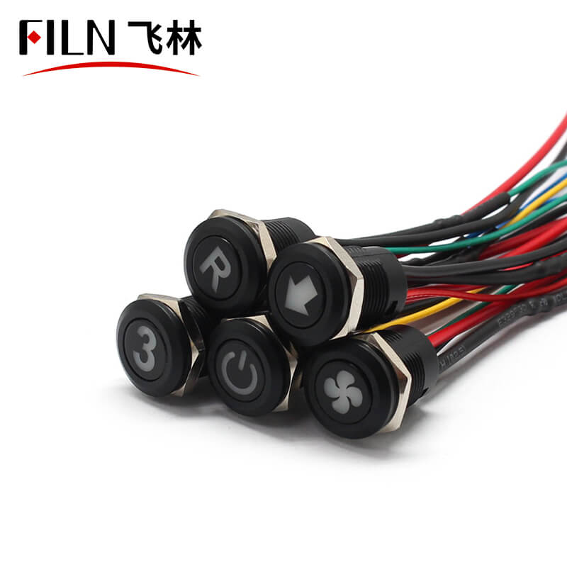 LED Rocker Switch With Wire Kit - 12-24V Automotive Push Switch For Lights, Fog Lights, Spotlights (Spotlight Symbol)