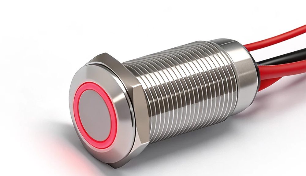 Waterproof Mini LED Illuminated Push Button Switch with Wire