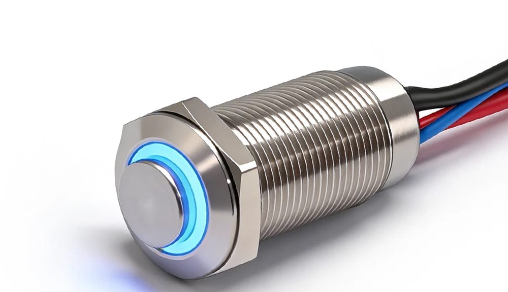 FILN 12MM Blue Momentary Push Button Switch 240V