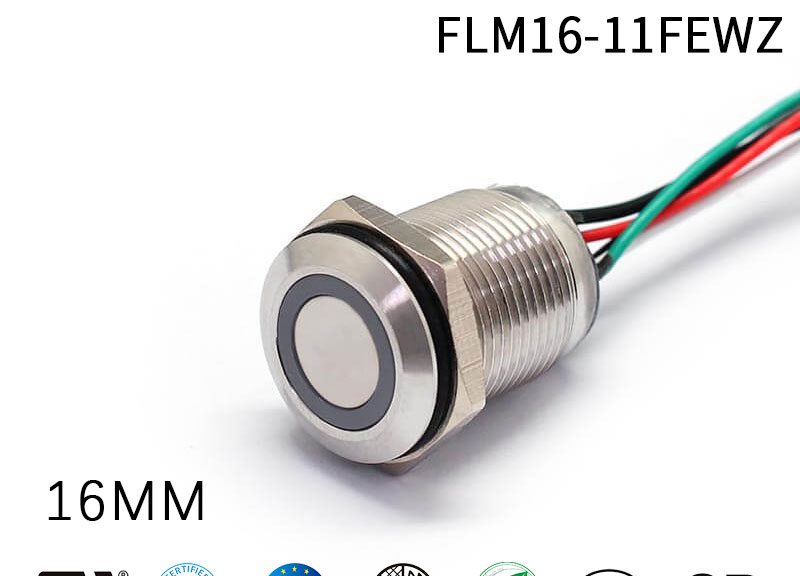 16MM 3 Colors 120V Metal 10 amp Push Button Switch