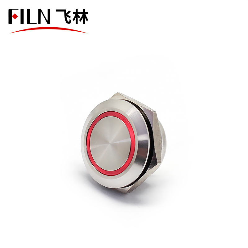 19MM Water Proof Computer Metal Contact Push Power Buttons With On Off