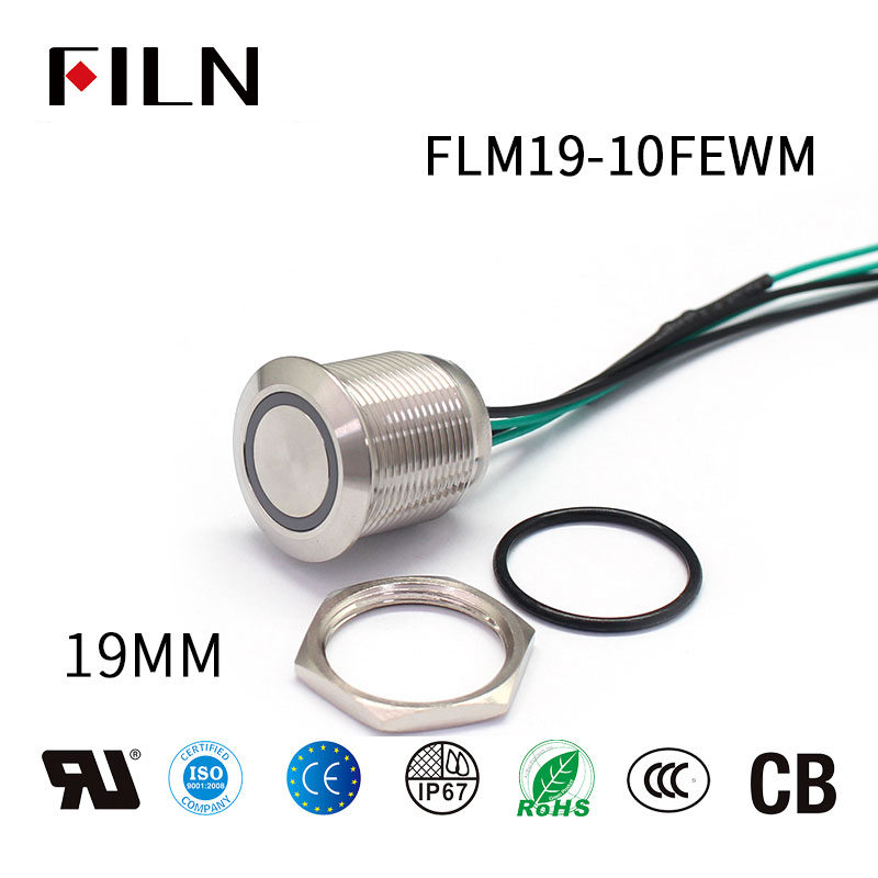 thumbnail image 2 of Xscorpion 19mm Amber LED Push Button Switch – 12V Marine Grade Stainless Steel – ON/OFF Power 2 of 2
