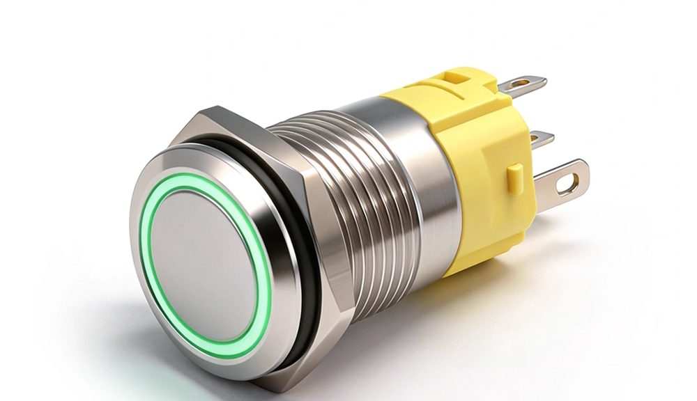 16MM 12V illuninated momentary latching metal push button switch