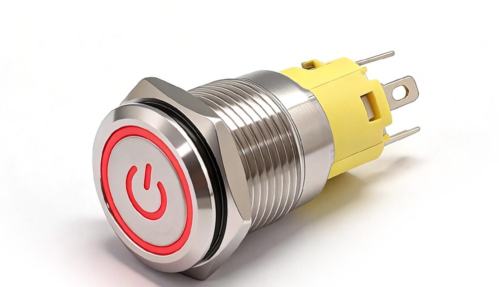 FILN 16MM 12V Push Button Switch With LED Latch