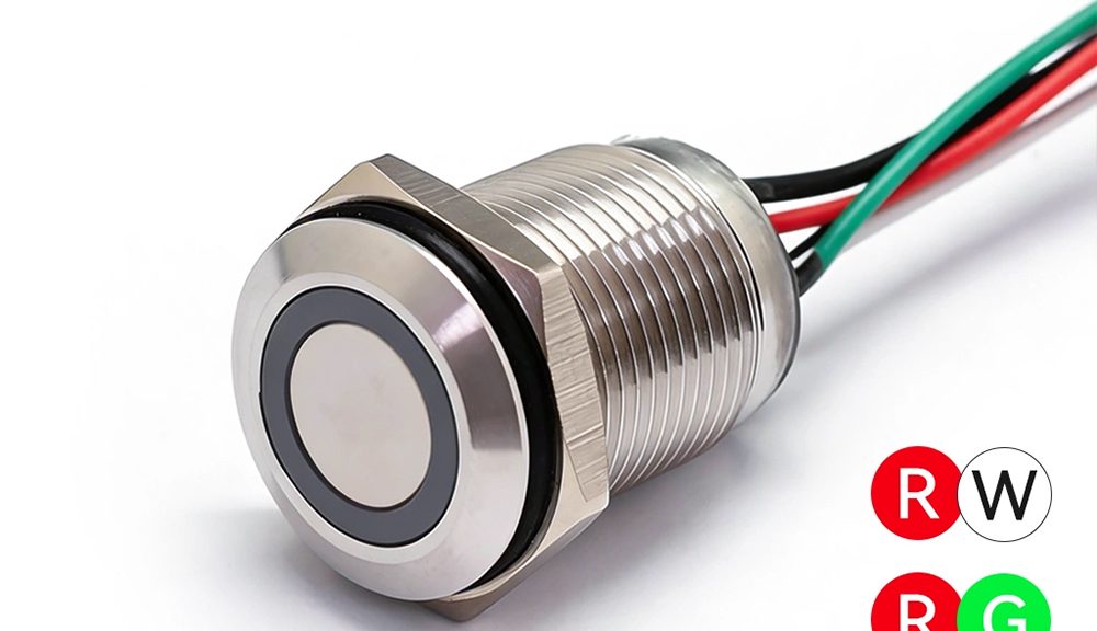 Double Color Double Push Button Switch 16MM 12V Red Green
