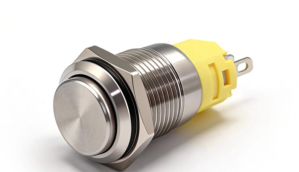 NO NC Push Button16MM Metal Tactile Switch Flat Style Push Button Momentary 3Pin