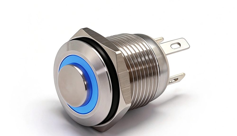 16MM Momentary Push Button Switch 4 Pin Waterproof 12V
