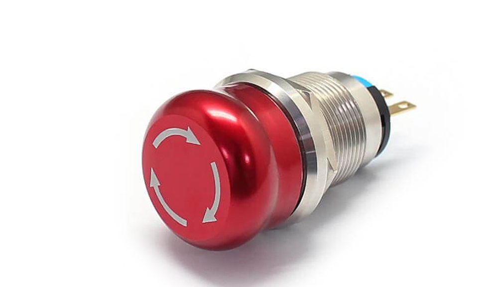 19MM 3 Pins Waterproof Metal Push Button Stop Switch
