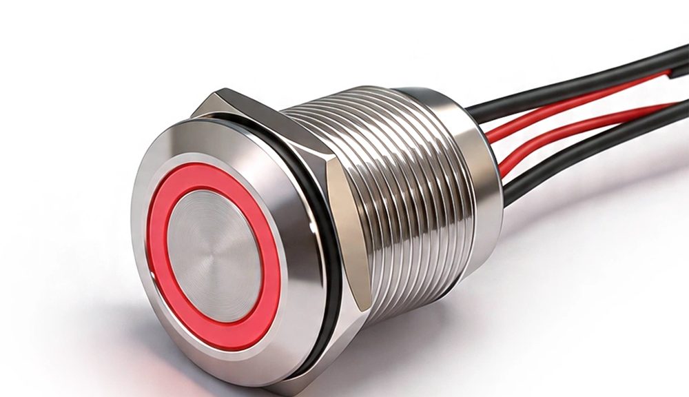19MM Waterproof IP67 12V Red Marine Push Button Switch
