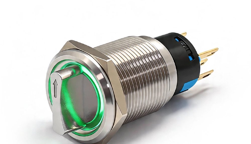 Metal Rotary Switch-3 Way Push Button Switch Latching Illuminated