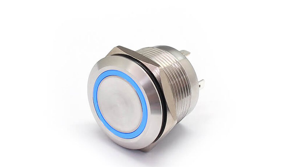 22MM 220 VAC Switch Button 4pin 10A Blue Push Button Switch