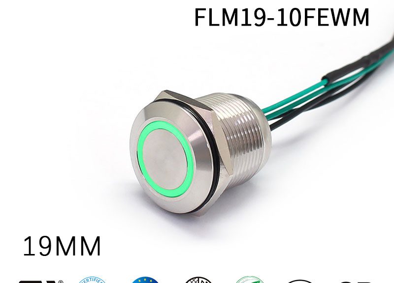 19MM Waterproof IP67 12V Red Marine Push Button Switch