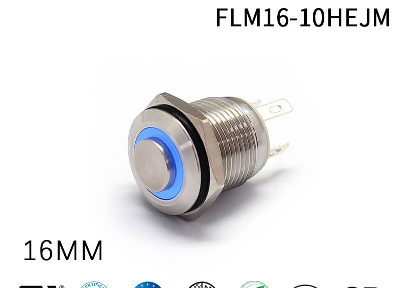 16MM Momentary Push Button Switch 4 Pin Waterproof 12V