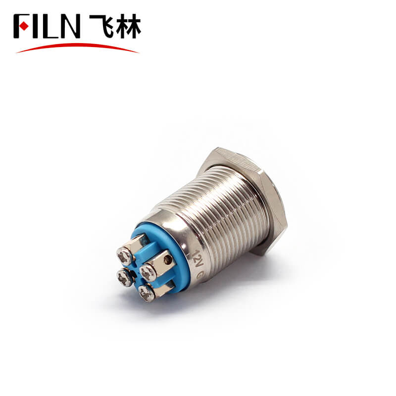 16MM 12V Illuminated Metal LED Push Button Switch Indicatorlight