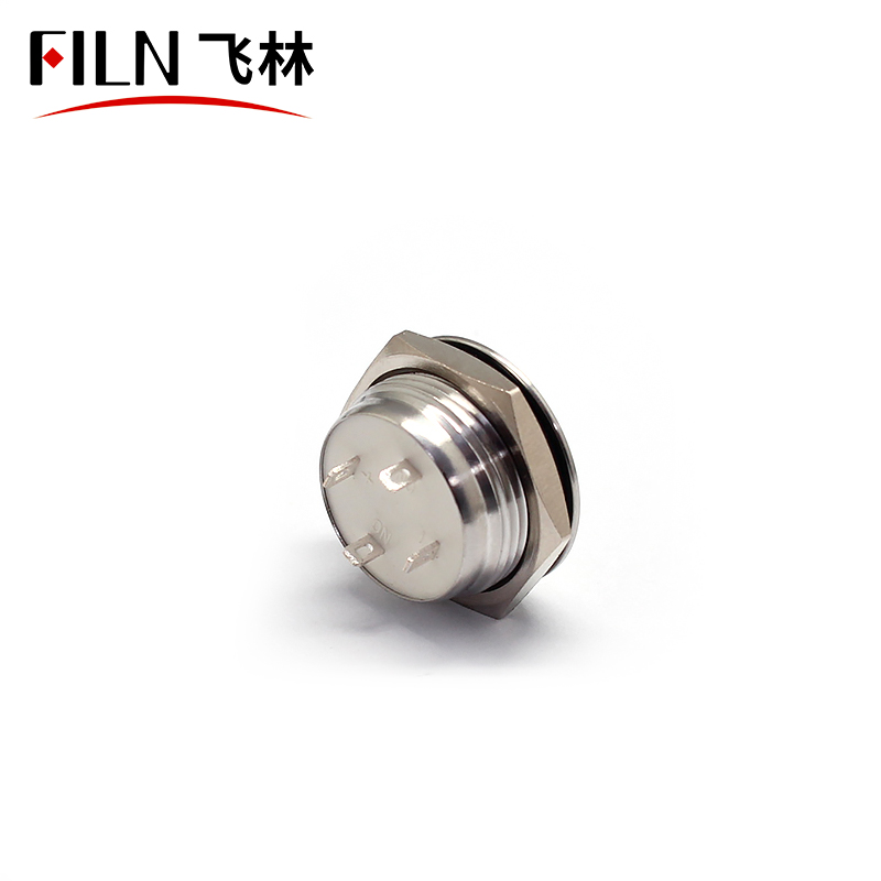 19MM Water Proof Computer Metal Contact Push Power Buttons With On Off