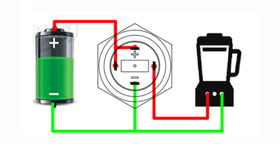 Interruptor de encendido con botón pulsador de 12 mm con símbolo de encendido