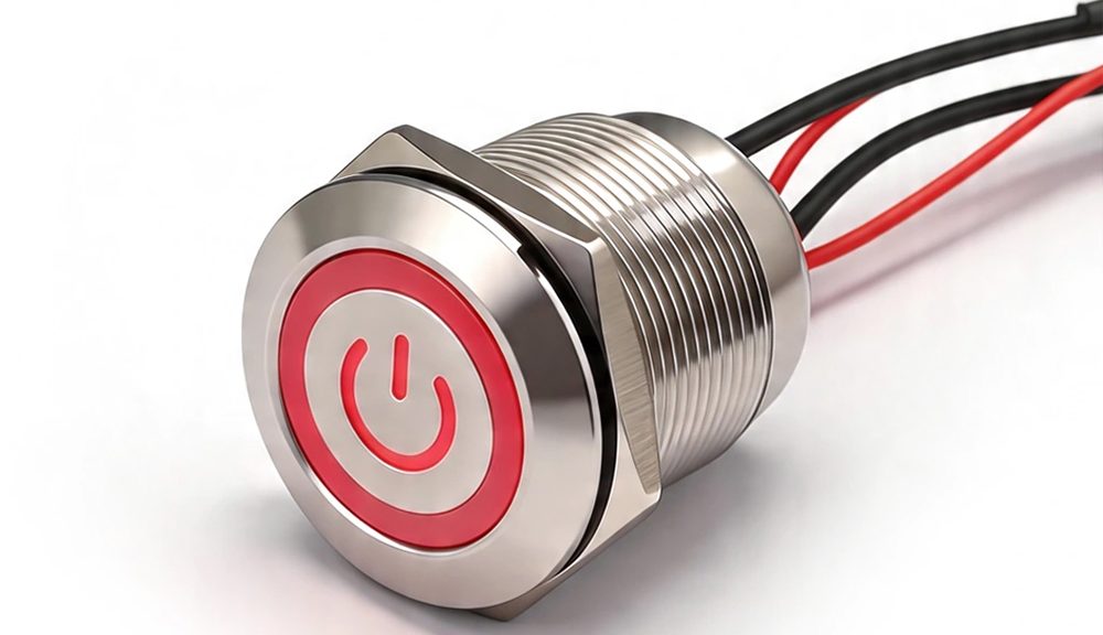 22mm 10A IP68 Blue Momentary 4 Pole Push Button Switch