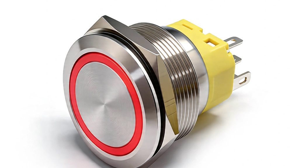 Halo Push Button Switch Indicator 25MM Stainless Steel