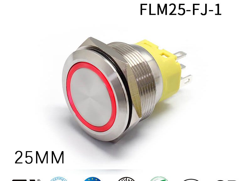 Halo Push Button Switch Indicator 25MM Stainless Steel