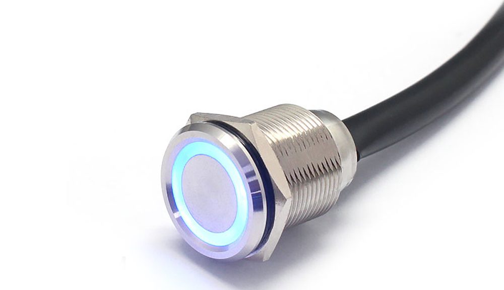 New 19mm Touch Button Switch With Wire Waterproof Metal Push Button Switch