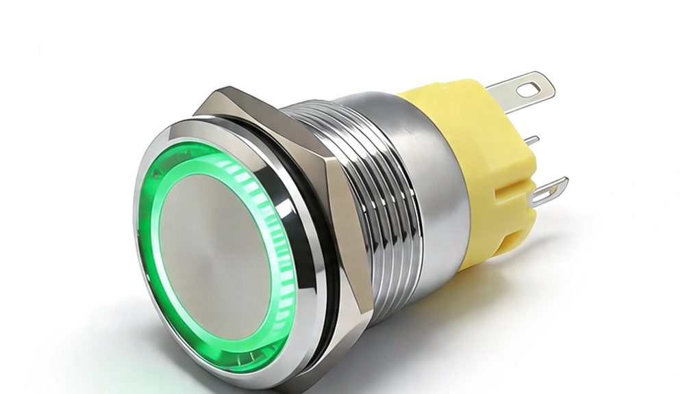 12 Volt Momentary Push Button Switch 19MM High Gloss Button