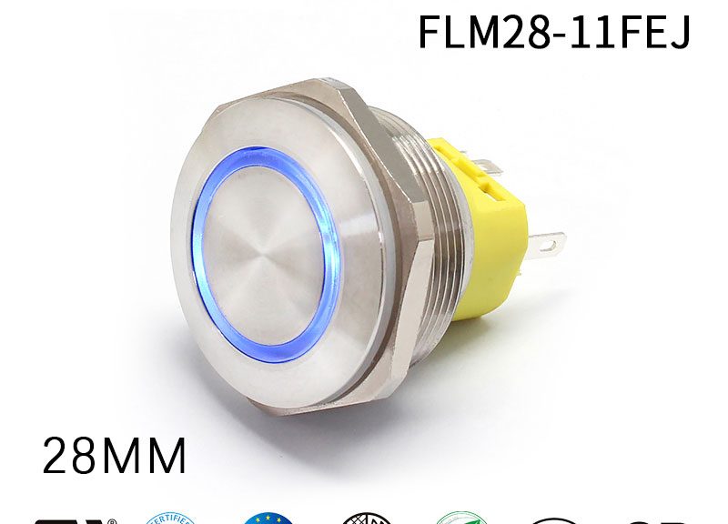 28MM LED Ring Button Metal Push Button Power Switch