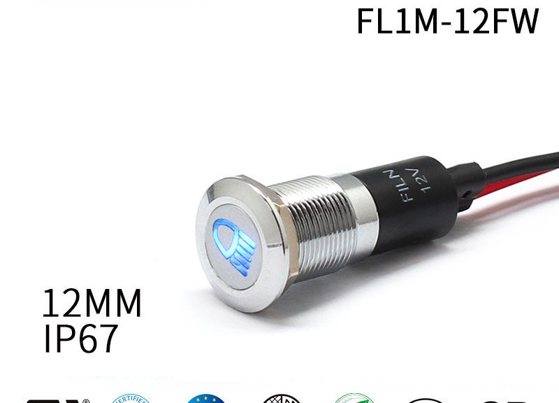 12v Blue LED High Beam Indicator Light
