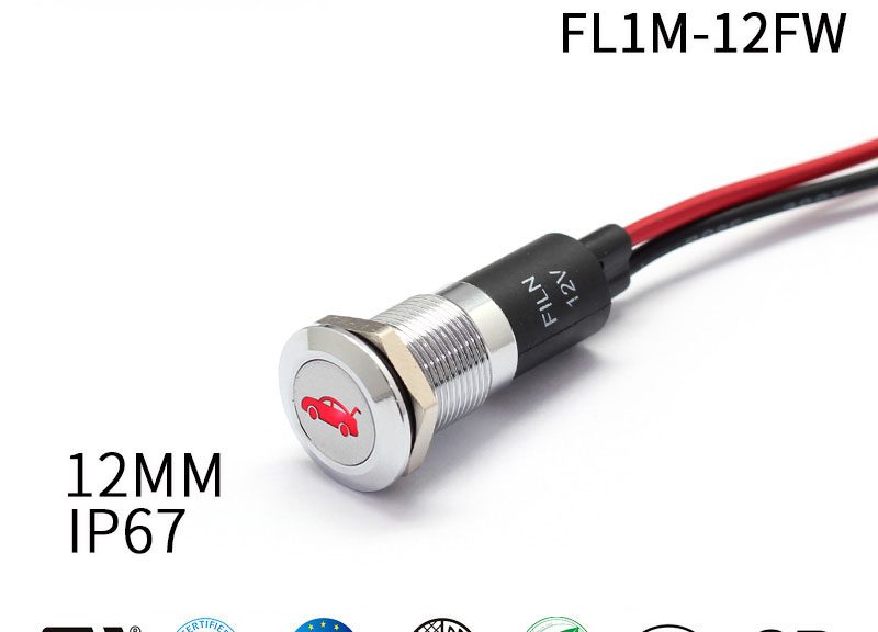 12V Red Trunk Open Automobile Indicator Light Seat Belt Indicator Light