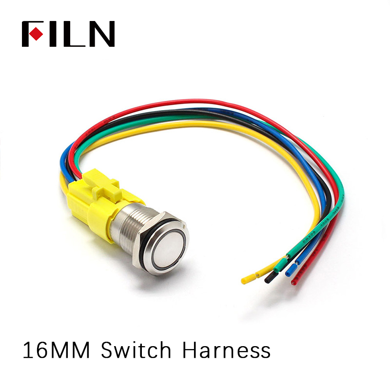 16 MM Pushbutton Harness 5Pin Push Button Wire Connector Switch
