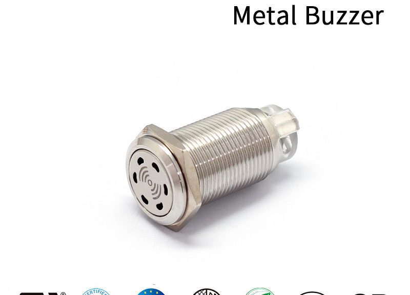 Metal Buzzer AC24-220V Flat Round Honeycomb High Quality Illuminated Stainless Steel 19mm