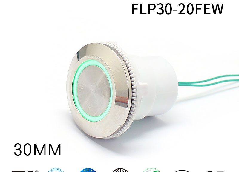 FLP30 30mm Indicator Light Plastic LED With Wire Flat Head Ring