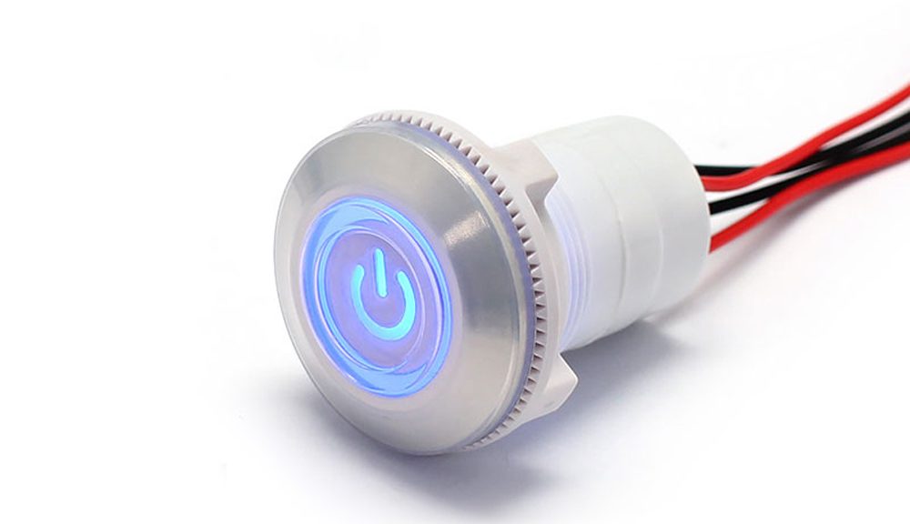 FILN 22MM Push Button Switch Waterproof Plastic Pushbutton Switch with Light