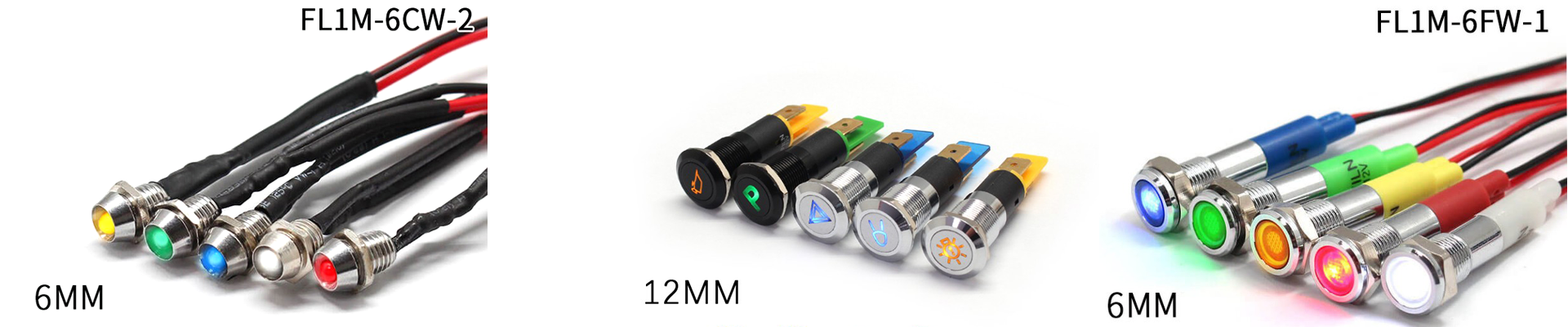 Luz indicadora de metal LED impermeable con cabezal de enchufe de 14 mm y 12 V