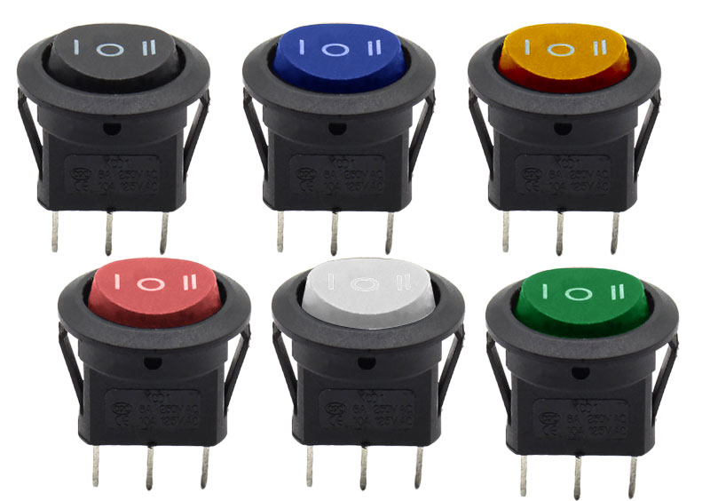 FILN 12V Round Rocker Momentary 3 Way Rocker Switch？