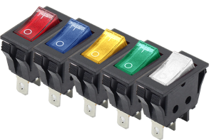 FILN 12 Volt Lighted Rocker Switch With LED In Four Colors
