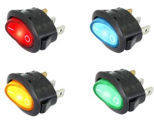 HQRP 3-Pack Red LED Lighted Rocker Switch – ON/OFF 3 Prong 15A 125V For Neon Lamp Etc.