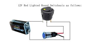 FILN Red Lighted Round Switches 12 Volt For Car Truck Boat