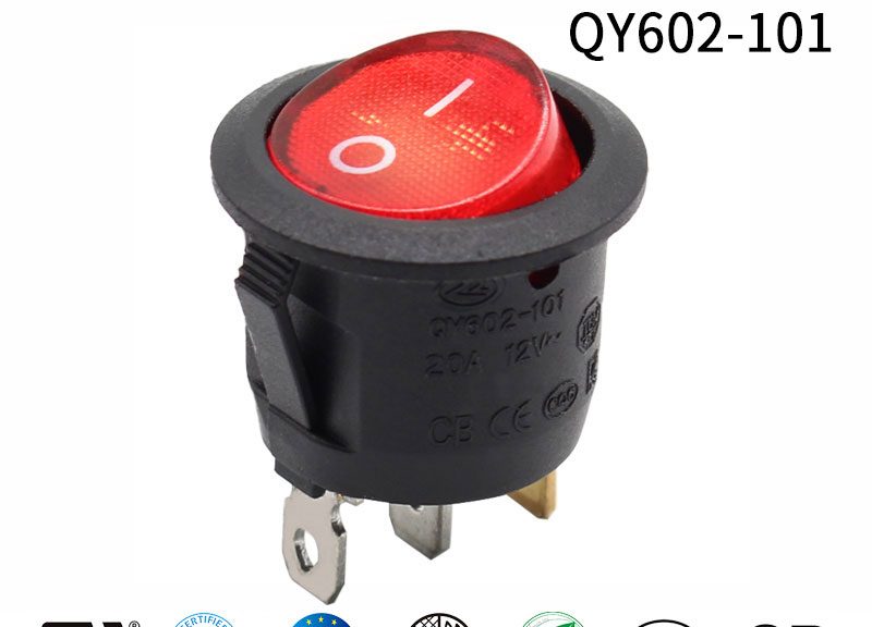 FILN KCD1 Round Toggle Switch 3 Pin LED ON/OFF For Car Boat